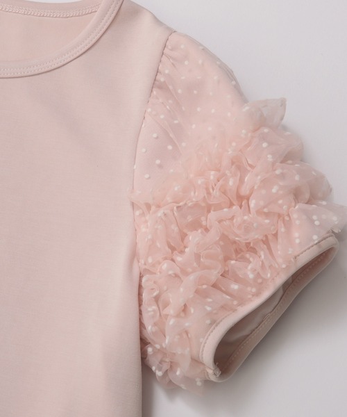 Fit more（フィットモア）の「ドットチュールフリルパフスリーブトップス（Tシャツ/カットソー・レディース・ブラック/ピンク/ホワイト・FREE）」の17枚目の写真