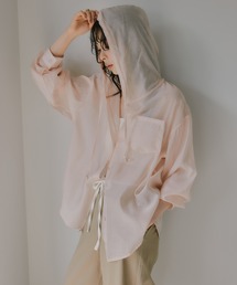 フード付き オーバーサイズ シャツ