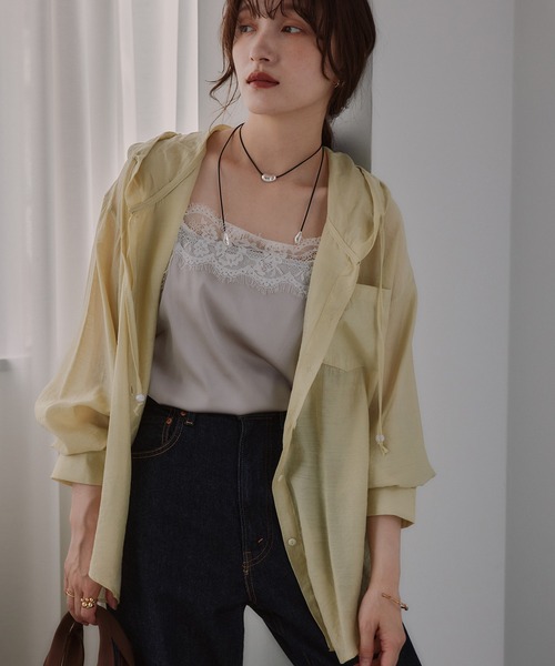 210nouve(トゥージュヌーブ)の「フード付き オーバーサイズ シャツ(シャツ/ブラウス・レディース・グリーン/ピンク/ホワイト・FREE)」の15枚目の写真