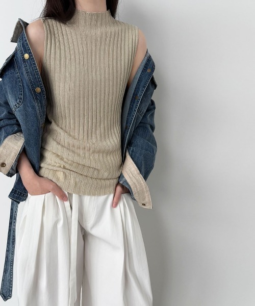 semplice(センプリチェ)の「ベルト付き デニムジャケット(デニムジャケット・レディース・ブルー・L/M)」の2枚目の写真