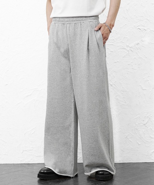 MinoriTY(マイノリティ)の「【MinoriTY】スウェット2タックワイドスラックス セミワイドパンツ 春服 メンズ(チノパンツ・メンズ・グレー系その他/グレー/ブラック系その他・L/LL/M)」の4枚目の写真