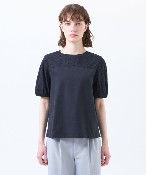 MACKINTOSH PHILOSOPHY(マッキントッシュ フィロソフィー)の「レーススリーブカットソー(Tシャツ/カットソー・レディース・ダークネイビー/ホワイト・38)」の4枚目の写真