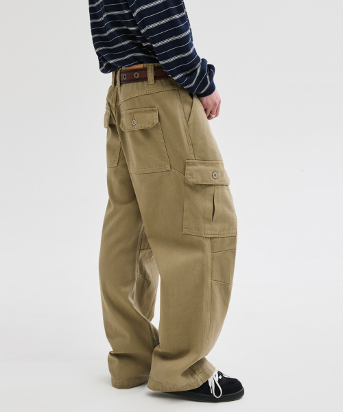 LEIRE（ルアール）の「ガーメントダイカーブカーゴパンツ[ベージュ]（デニムパンツ・メンズ・その他・MEDIUM/LARGE/X-LARGE）」の4枚目の写真