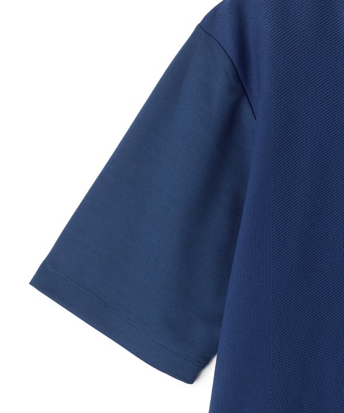 UNION STATION（ユニオンステーション）の「ニット×ポンチコンビハーフスリーブTシャツ＜ストレッチ・マシンウォッシャブル＞（Tシャツ/カットソー・メンズ・ブラック/ブルー/ホワイト・L/LL/M）」の18枚目の写真