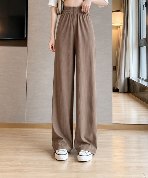 mielu(ミエル)の「ウエストゴムプリーツルーズパンツ(その他パンツ・レディース・グレー/グリーン/アイボリー/ブラック/ベージュ・LARGE/MEDIUM)」の4枚目の写真