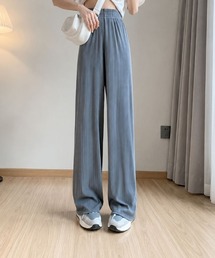 ウエストゴムプリーツルーズパンツ