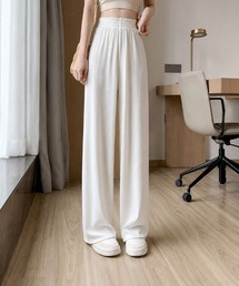 ウエストゴムプリーツルーズパンツ