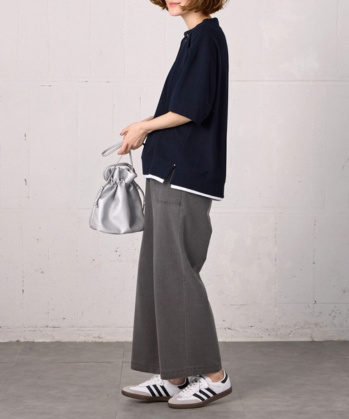 BELLUNA PLUS(ベルーナ)の「ワイドネックデザイン重ね着風プルオーバー(Tシャツ/カットソー・レディース・グリーン/ライトグレー/イエロー/ネイビー・LARGE/MEDIUM/X-LARGE)」の18枚目の写真