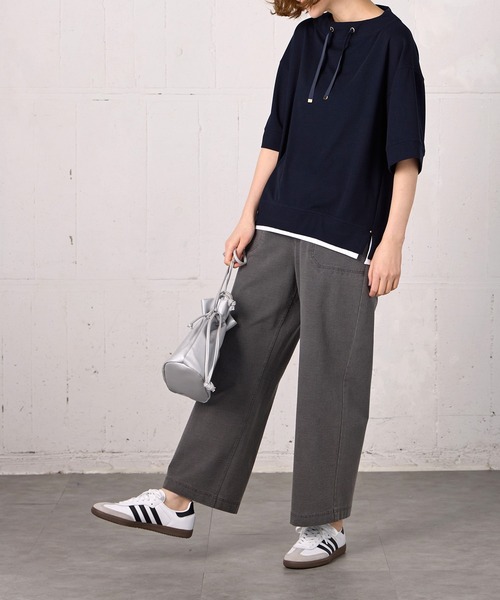 BELLUNA PLUS(ベルーナ)の「ワイドネックデザイン重ね着風プルオーバー(Tシャツ/カットソー・レディース・グリーン/ライトグレー/イエロー/ネイビー・LARGE/MEDIUM/X-LARGE)」の20枚目の写真