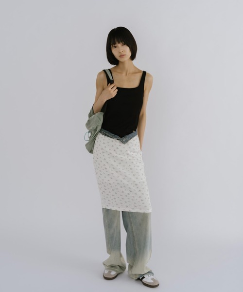 duei(デュイ)の「カップ付スクエアネックタンクトップ/接触冷感/抗菌防臭/UV(タンクトップ・レディース・ブラック/ホワイト・FREE)」の15枚目の写真