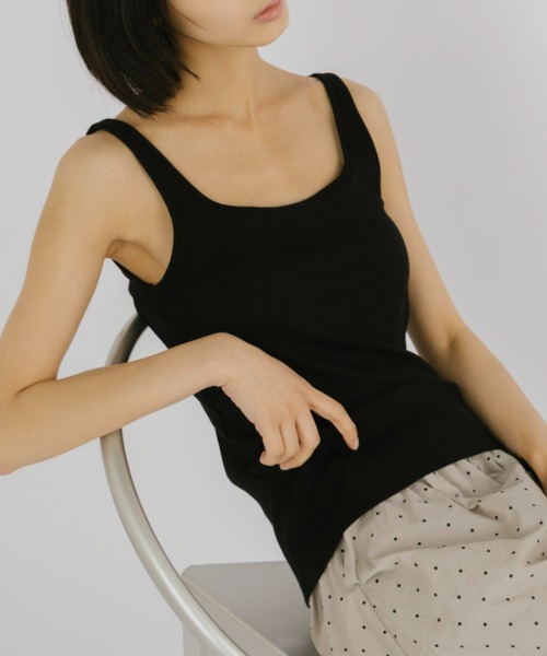 duei(デュイ)の「カップ付スクエアネックタンクトップ/接触冷感/抗菌防臭/UV(タンクトップ・レディース・ブラック/ホワイト・FREE)」の21枚目の写真