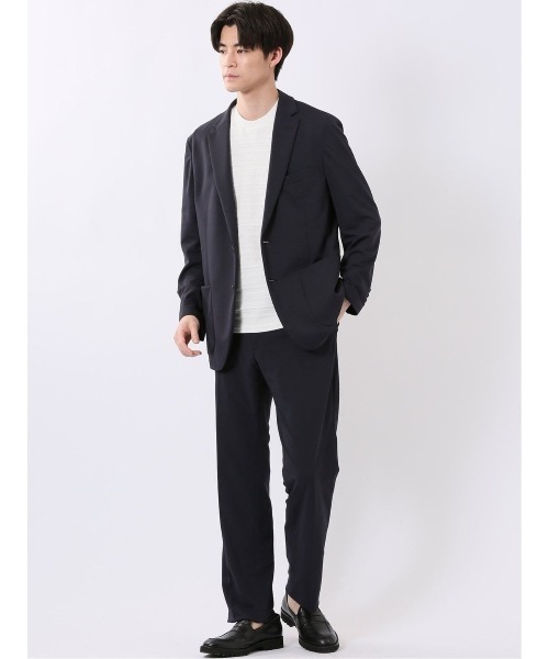 TAKA-Q（タカキュー）の「スラックス メンズ ビジネス パンツ ストレッチ 吸水速乾 防しわ ウォッシャブル レギュラー ノータック テーパード セットアップ可能 （スーツパンツ・メンズ・ネイビー・S/MEDIUM/LARGE/X-LARGE/3L）」の19枚目の写真