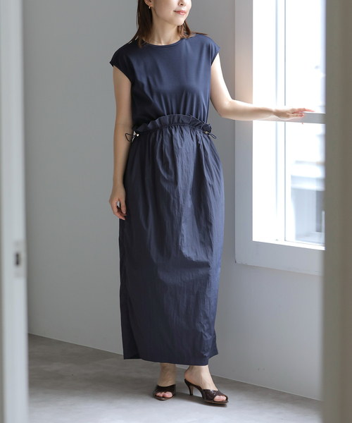 セール】【洗える】タフタドッキングワンピース（ワンピース）｜La