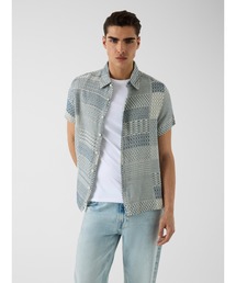 MALIK Patchwork Jacquard Shirt シャツ
