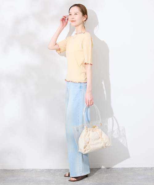 SLOBE IENA（スローブイエナ）の「Lundi SLOBE別注 PVCバッグ（トートバッグ・レディース・ブラック/ホワイト・FREE）」の22枚目の写真