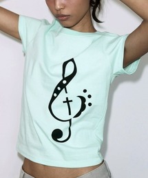 FANCY CLUB | 【FANCY CLUB】CLEF SYMBOL TEE / 【ファンシークラブ】クレフシンボル音符プリント半袖Tシャツ(Tシャツ/カットソー)
