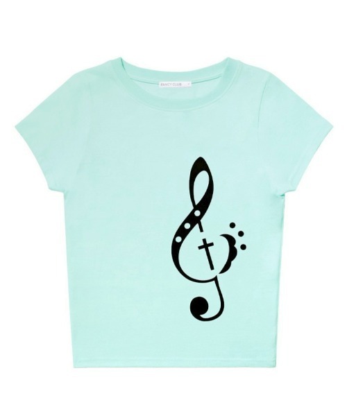 FANCY CLUB（ファンシークラブ）の「【FANCY CLUB】CLEF SYMBOL TEE / 【ファンシークラブ】クレフシンボル音符プリント半袖Tシャツ（Tシャツ/カットソー・レディース・ミント/ホワイト・ONE SIZE）」の17枚目の写真