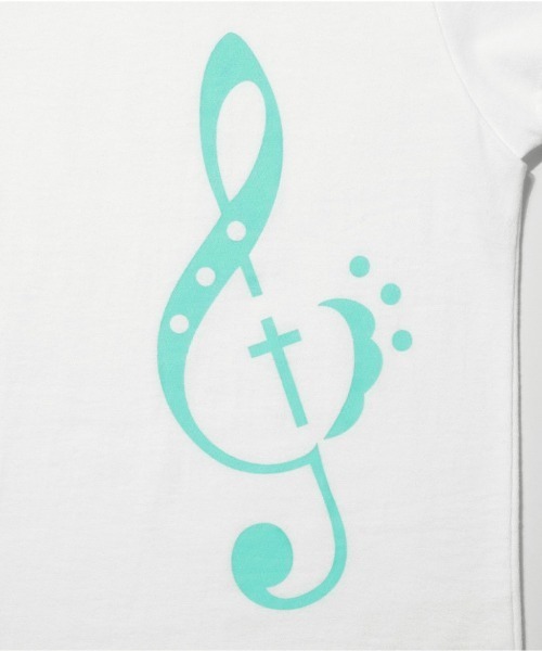 FANCY CLUB（ファンシークラブ）の「【FANCY CLUB】CLEF SYMBOL TEE / 【ファンシークラブ】クレフシンボル音符プリント半袖Tシャツ（Tシャツ/カットソー・レディース・ミント/ホワイト・ONE SIZE）」の10枚目の写真