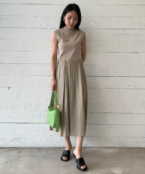 最終お値下げ⭐︎新品タグ付⭐︎Mila Owen 今季商品ドッキングワンピース ブランド古着】ドッキングワンピース（ワンピース）｜Mila Owen（ミラ