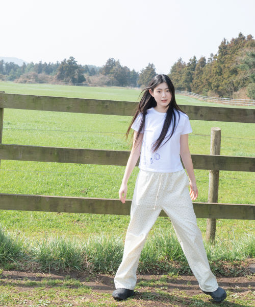 OHESHIO（オヘシオ）の「FLORAL WIDE BANDING PANTS, WHITE（その他パンツ・レディース・その他・FREE）」の3枚目の写真