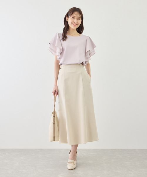 ROPE' PICNIC(ロペピクニック)の「【ベストヒット】レースドッキングフレアスリーブカットトップス/UVカット・接触冷感(Tシャツ/カットソー・レディース・サックスブルー/ピンク系その他/ブラック/ホワイト・FREE)」の21枚目の写真
