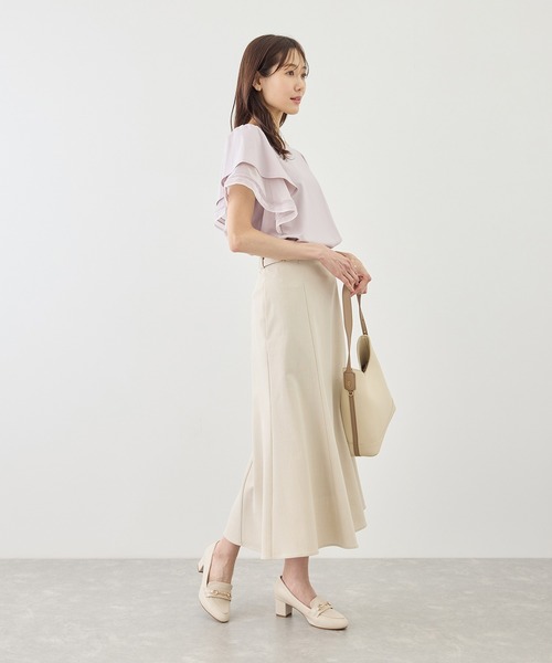 ROPE' PICNIC(ロペピクニック)の「【ベストヒット】レースドッキングフレアスリーブカットトップス/UVカット・接触冷感(Tシャツ/カットソー・レディース・サックスブルー/ピンク系その他/ブラック/ホワイト・FREE)」の22枚目の写真