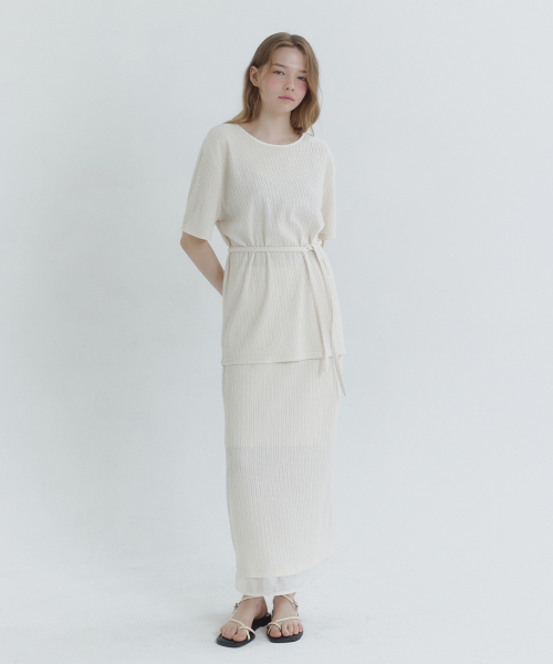 MICANE（ミケーネ）の「リロリンクルTスカートセットアップ（ワンピース・レディース・クリーム/ブラック・MEDIUM/LARGE/X-LARGE/SMALL）」の4枚目の写真