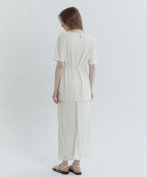 MICANE（ミケーネ）の「リロリンクルTスカートセットアップ（ワンピース・レディース・クリーム/ブラック・MEDIUM/LARGE/X-LARGE/SMALL）」の5枚目の写真