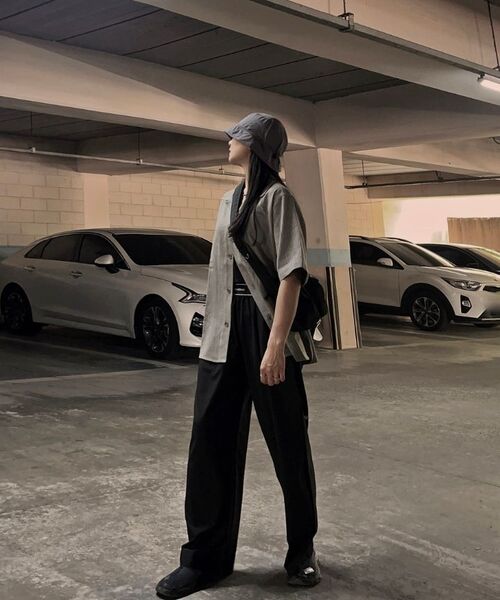 A NOTHING(アナッシング)の「HERRINGBONE LINEN TAILORED 1/2 SHIRT (Black)(シャツ/ブラウス・メンズ・その他・SMALL/MEDIUM/LARGE)」の6枚目の写真
