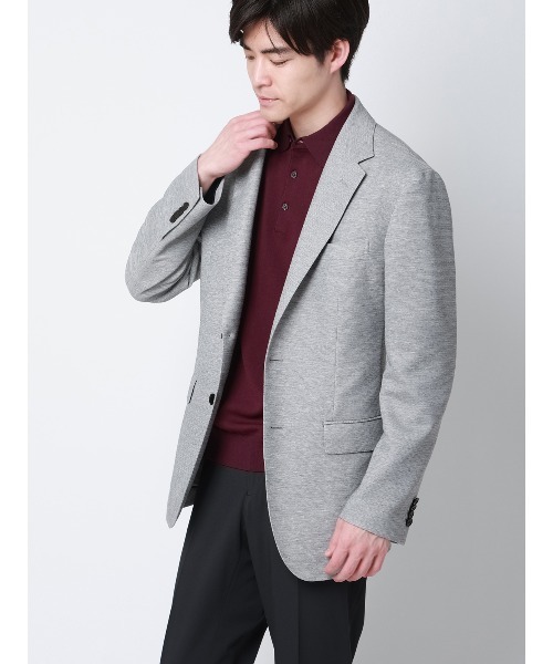SUIT SQUARE(スーツスクエア)の「オフィニット/ニットポロシャツ/半袖/ウォッシャブル/接触冷感/コットンモダール天竺/無地(ニット/セーター・メンズ・ベージュ/ブラック/パープル/グレー/ホワイト/ネイビー・S/LL/L/M)」の7枚目の写真