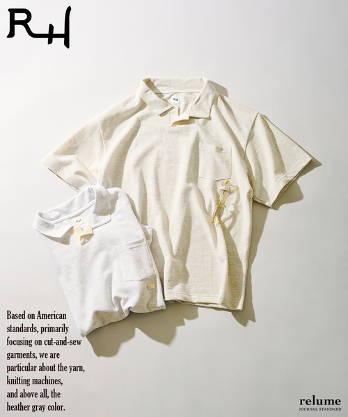 RIDING HIGH(ライディングハイ)の「RIDING HIGH / ライディングハイ ブラボーヤーン カノコ ポロシャツ(Tシャツ/カットソー・メンズ・ライトグレー/アイボリー・LARGE/MEDIUM)」の22枚目の写真