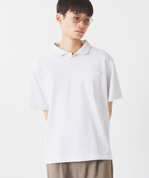 RIDING HIGH(ライディングハイ)の「RIDING HIGH / ライディングハイ ブラボーヤーン カノコ ポロシャツ(Tシャツ/カットソー・メンズ・ライトグレー/アイボリー・LARGE/MEDIUM)」の18枚目の写真