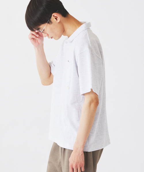 RIDING HIGH(ライディングハイ)の「RIDING HIGH / ライディングハイ ブラボーヤーン カノコ ポロシャツ(Tシャツ/カットソー・メンズ・ライトグレー/アイボリー・LARGE/MEDIUM)」の17枚目の写真