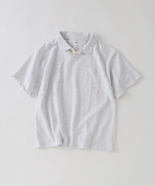 RIDING HIGH(ライディングハイ)の「RIDING HIGH / ライディングハイ ブラボーヤーン カノコ ポロシャツ(Tシャツ/カットソー・メンズ・ライトグレー/アイボリー・LARGE/MEDIUM)」の11枚目の写真