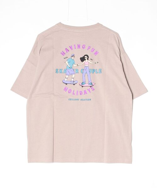 DOUBLE STEAL（ダブルスティール）の「スケーター Couple Tee（Tシャツ/カットソー・レディース・ネイビー/グレイッシュベージュ・FREE）」の19枚目の写真