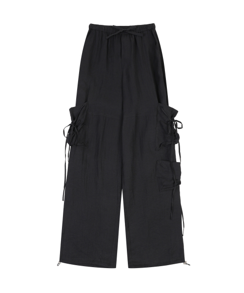 ORDINARY HOLIDAY（オーディナリー ホリデー）の「LINEN CARGO WIDE PANTS [BLACK]（その他パンツ・レディース・その他・FREE）」の2枚目の写真