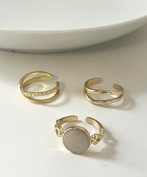 【3set】華やかゴールドデザインリング