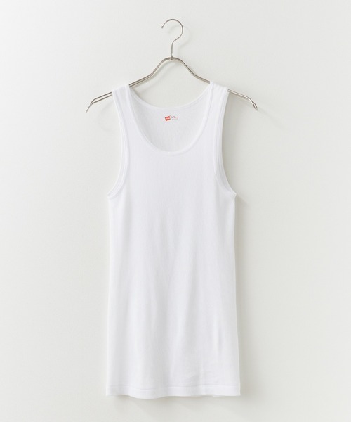 HANES(ヘインズ)の「Hanes/ヘインズ 2P Pack A-Shirt 2枚入りパック リブタンクトップ(タンクトップ・メンズ・ホワイト/その他/ブラック/ヘザーグレー・S/L/M)」の2枚目の写真
