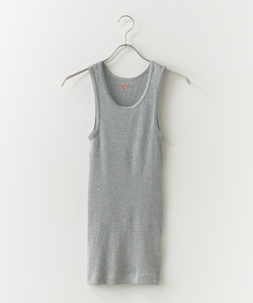 HANES(ヘインズ)の「Hanes/ヘインズ 2P Pack A-Shirt 2枚入りパック リブタンクトップ(タンクトップ・メンズ・ホワイト/その他/ブラック/ヘザーグレー・S/L/M)」の3枚目の写真