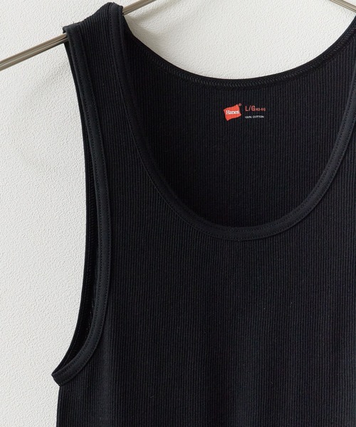 HANES(ヘインズ)の「Hanes/ヘインズ 2P Pack A-Shirt 2枚入りパック リブタンクトップ(タンクトップ・メンズ・ホワイト/その他/ブラック/ヘザーグレー・S/L/M)」の10枚目の写真