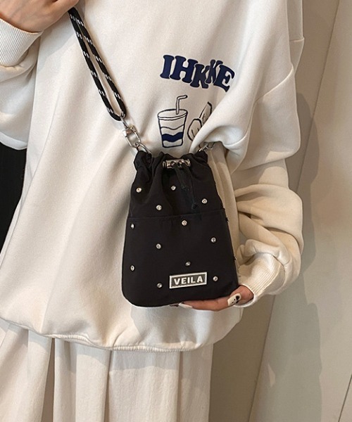 boemy(ボエミー)の「ビジューデザイン ミニショルダーバッグ(ショルダーバッグ・レディース・ブラック/イエロー/ベージュ/ピンク・FREE)」の5枚目の写真