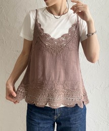 コットンレース クロシェ編み 刺繍 キャミソール ビスチェ