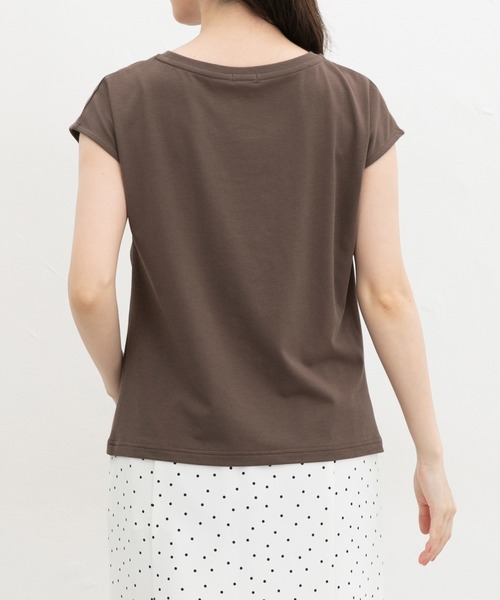 Honeys(ハニーズ)の「【ハニさら・接触冷感・UVカット】アシメギャザートップス(Tシャツ/カットソー・レディース・ダークブラウン系1/ブラック/グレイッシュベージュ・L/LL/M/S)」の18枚目の写真