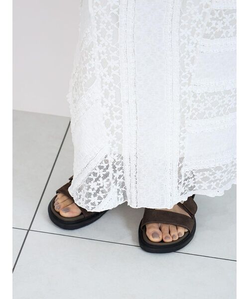 FIKA.(フィーカ)の「Lace panel frill skirt(スカート・レディース・ブラック/オフホワイト・MEDIUM)」の18枚目の写真