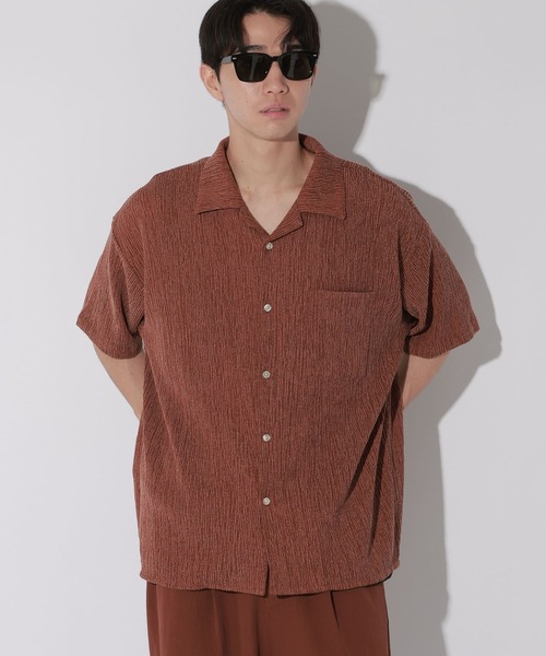 LAKOLE(ラコレ)の「カット楊柳開襟シャツ / 659683(シャツ/ブラウス・メンズ・ブラック/アイボリー/バーガンディー・LARGE/MEDIUM)」の20枚目の写真