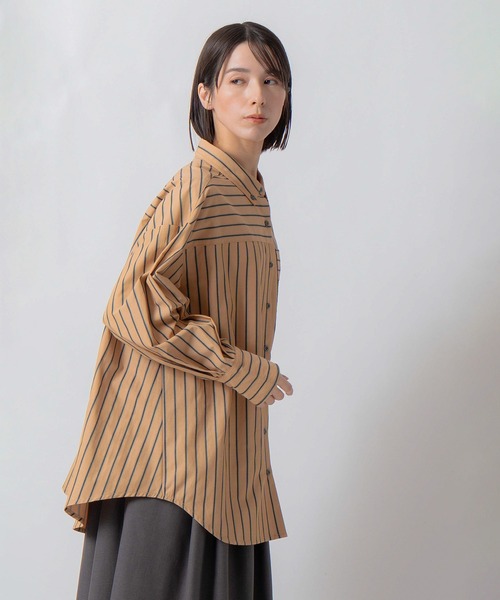 Kelen(ケレン)の「「KELEN / ケレン」釦ダウンデザインストライプシャツ(シャツ/ブラウス・レディース・サックスブルー/ベージュ/ライトベージュ・S/M)」の12枚目の写真