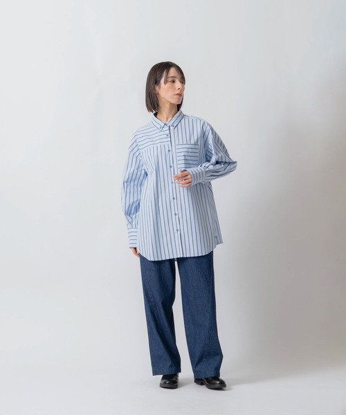 Kelen(ケレン)の「「KELEN / ケレン」釦ダウンデザインストライプシャツ(シャツ/ブラウス・レディース・サックスブルー/ベージュ/ライトベージュ・S/M)」の15枚目の写真