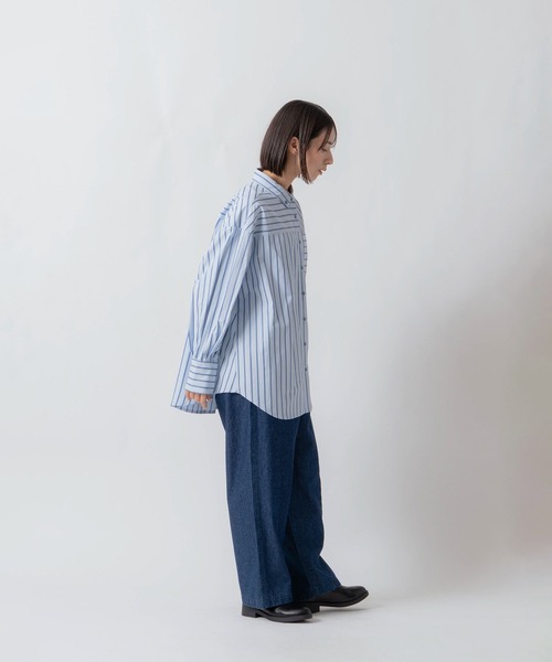 Kelen(ケレン)の「「KELEN / ケレン」釦ダウンデザインストライプシャツ(シャツ/ブラウス・レディース・サックスブルー/ベージュ/ライトベージュ・S/M)」の17枚目の写真