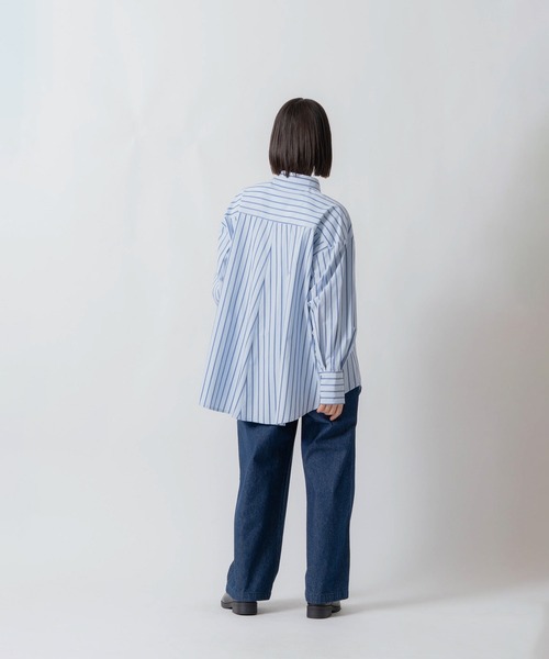 Kelen(ケレン)の「「KELEN / ケレン」釦ダウンデザインストライプシャツ(シャツ/ブラウス・レディース・サックスブルー/ベージュ/ライトベージュ・S/M)」の19枚目の写真