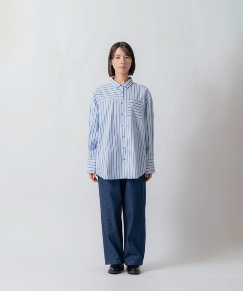 Kelen(ケレン)の「「KELEN / ケレン」釦ダウンデザインストライプシャツ(シャツ/ブラウス・レディース・サックスブルー/ベージュ/ライトベージュ・S/M)」の21枚目の写真